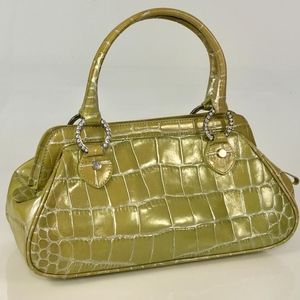 Nordstrom olive green  pearl finish hand bag